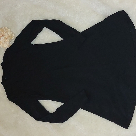 Mockneck black ribbed dress - Picture 1 of 3